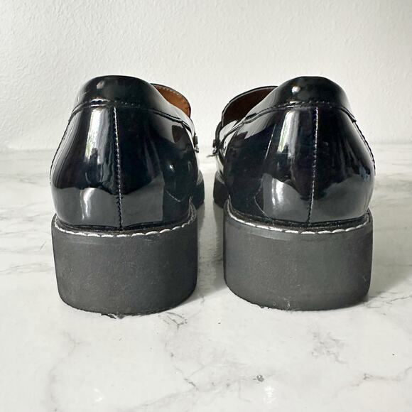 Franco Sarto Cassandra Black Patent Faux Leather Loafers women’s Size 9 - Picture 4 of 9